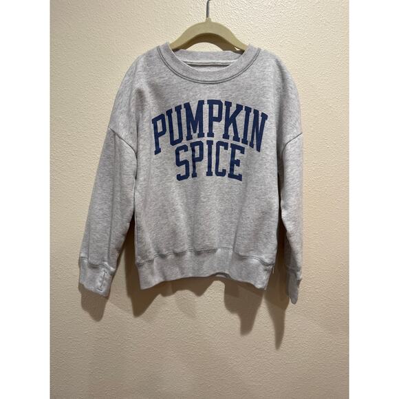 Abercrombie Other - Girls Abercrombie Pumpkin Spice Crewneck Gray Sweatshirt size 5/6